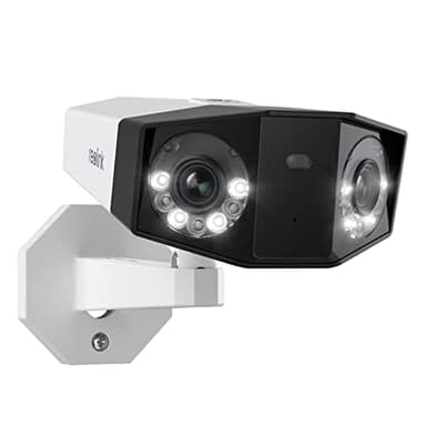 Reolink 4K Outdoor Caméra Surveillance à Double Objectif Vision 180°, Caméra IP PoE Extérieure, Détection Personne/Véhicule/Animaux, Vision Nocturne Couleur, Audio Bidirectionnel, Étanche, Duo 2 PoE