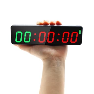 Ousmile Minuteur Fitness, Portable Horloge Gym Timer, Aimant Puissant, Intervall Timer avec Batterie, Horloge Murale Numerique 12/24H Compte à Rebours/Chronomètre pour la Home/Gym/Garage