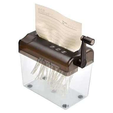 Xzeemo Destructeur de Papier, Destructeur de Documents Papier Manuel, Mini Portable à la Main Déchiqueteuse, Broyeur Papier A6, Portrait A4 Plié pour Bureau, Lettres Familiales, Factures