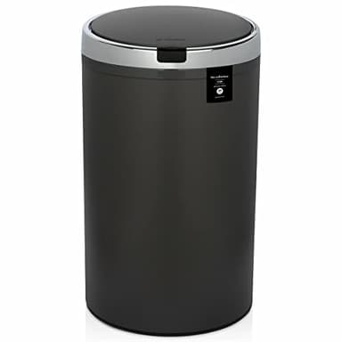 Les Collectors Poubelle Automatique de Cuisine Inox N°235, Capacité 30 L, Capteur Infrarouge, Ronde, Pratique, Ouverture sans Contact, Résistante, Fermeture Couvercle silencieuse, Design, Gris Foncé