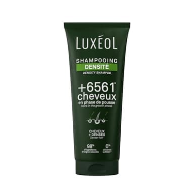 LUXEOL - Shampooing Densité - +6561 Cheveux En Phase De Pousse* - Augmente La Densité Capillaire - 98% D'Ingrédients D'Origine Naturelle - Sans Silicones - Fabriqué en France - 200 ml