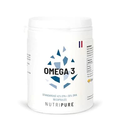 Omega 3 3000mg | Complément Alimentaire Défense | Huile de Poisson labélisée | Haute Concentration en EPA et DHA | Hautement Biodisponible | 90 gélules | Cure de 1 mois | Made in France | Nutripure