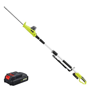 Taille-Haies sur Perche sans Fil téléscopique, DEWINNER Electrique Pole 20V 2.0Ah, (Longueur: 45cm, Capacité: 16mm), avec 1 Batterie Chargeur, Pole d'extension de 2.4M Cutter… Alimenté par Pile