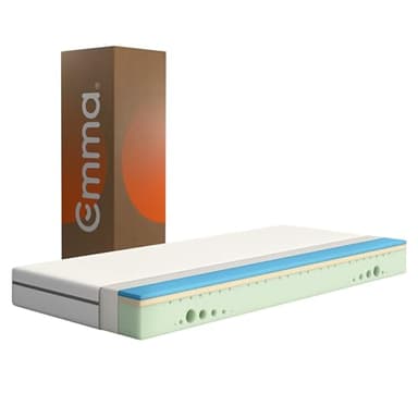 Emma One Matelas en Mousse 90x190 cm, Hauteur 18 cm, Fermeté Moyen-Dure (H3), Matelas à 7 Zones