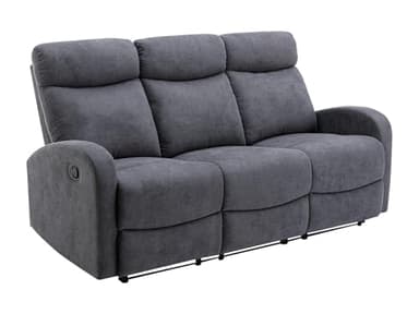 Vente-unique - Canapé 3 Places Relax en Tissu Gris Evelyn