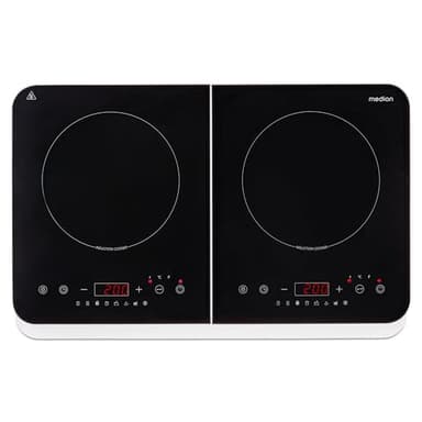 MEDION Plaque induction à 2 foyers 3500 Watt, plaque 2 feux avec 10 niveaux de température, plaque de cuisson double avec écran LED, MD18493, noir