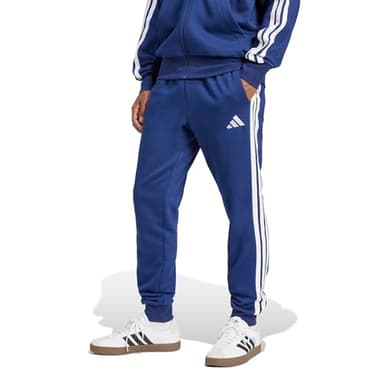 Adidas Herren Essential Three Stripes Fleece Pant, Dark Blue/White, L