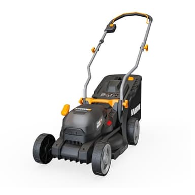 WORX Tondeuse à Gazon sans Fil 20V WG733E, Surface Maximum de 250 m², Lame de 33cm, bac de 35L, Coupe jusqu'aux Bordures, 6 Hauteurs de Coupe, poignée Pliable, Une Batterie 4Ah et Chargeur Rapide