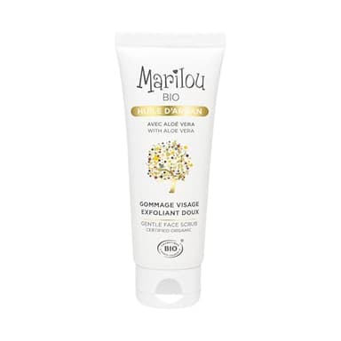 Marilou Bio - Gommage Visage Exfoliant Doux à l'Huile d'Argan bio - Formule bio - 99,4% d'ingrédients d'origine naturelle - Tous types de peaux - 75ml