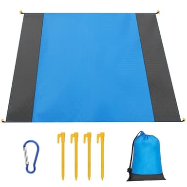flintronic Tapis de Plage 210 x 200 cm, Imperméable Anti Sable Natte de Plage, Couverture pour Pique-Nique, Grand, Ultra légère, pour Camping, randonnée, Plage, Pique-Nique