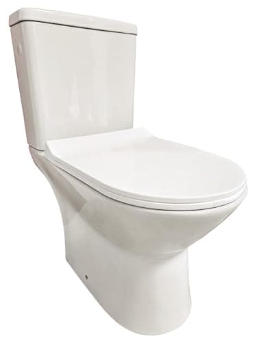 ONDÉE, Pack WC ADI sans bride sortie horizontale, Cuvette carénée 40,1cm, Céramique blanche, Abattant avec frein de chute, Mécanisme de chasse 3/6L, Alimentation latérale réversible
