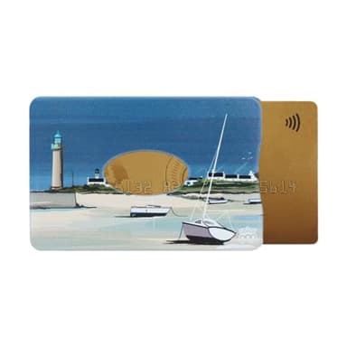 Color Pop Porte-Carte Rigide (1) Anti-RFID Collection Bretagne – Fabrication Française – Collection Bretagne – PVC – Protection Carte crédit - 6 x 9,1 cm (Imprimé Marine)
