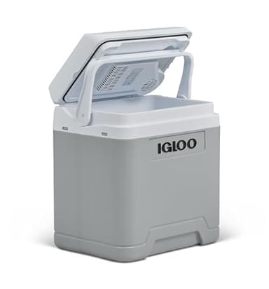 IGLOO IE27 AC/DC Glacière électrique pour Voiture et Prise de Courant, Mini-réfrigérateur 27 L Gris, 12V et 230V