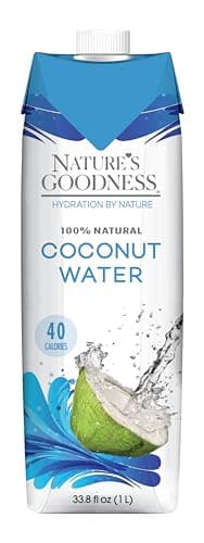 Nature's Goodness Eau de noix de coco – 100 % naturelle, sans sucre, sans gluten et sans OGM, pour une hydratation naturelle)