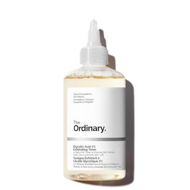 The Ordinary Tonique Exfoliant à l'Acide Glycolique 7%, Tonique quotidien illuminant et lissant, pour un teint plus uniforme, 240 ml