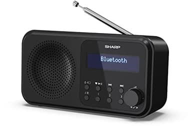 SHARP Radio numérique portable DR-P420 (DAB/DAB+/FM avec RDS, USB, Bluetooth 5.0, fonctions réveil 3,5 mm), noire