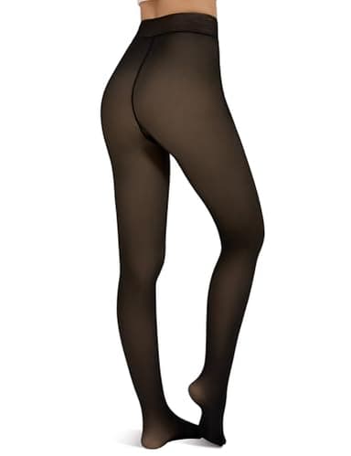 Harlamvar Collants thermiques d'hiver pour femme - Collants d'hiver doublés - Collants chauds et transparents - Collants en molleton - Collants thermiques épais, XS-M
