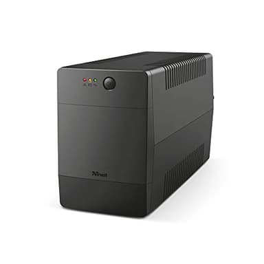 Trust Paxxon UPS Onduleur PC 1500VA, Fonction AVR 230V, Alimentation d'énergie Non Interruptible pour Ordinateur, 4 Prises Schuko, Batterie avec Protection Intégrée Contre Les Surcharges - Noir