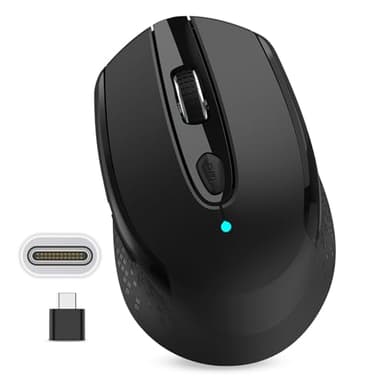 RaceGT Souris sans Fil USB C, Souris Ergonomique sans Fil Silencieuse avec Récepteur Type-C 2.4GHz, 1600 DPI, pour Ordinateur MacBook Mac PC