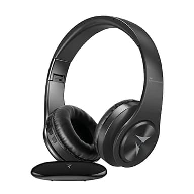 Techmade - Casque TV sans Fil avec Adaptateur Inclus | Connexion Optique, AUX, RCA | Contrôle Volume intégré | Compatible Tous appareils AUX | Coussinets rembourrés, Noir