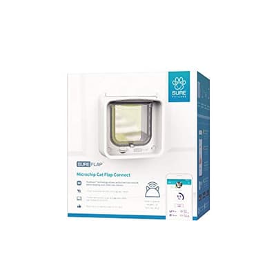 Sure PetCare | Chatière à Puce électronique Connect SureFlap, Technologie DualScan, Compatible avec l’Application, Installation sur Les Portes, fenêtres et Murs, Blanc