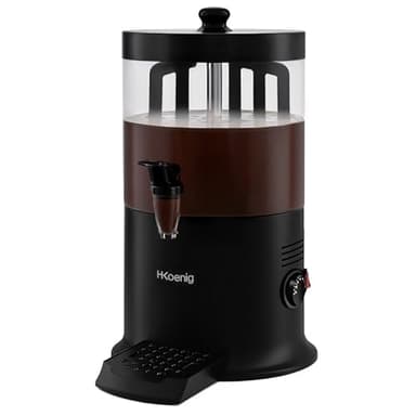 H.Koenig Distributeur à Chocolat Chaud Acier inoxydable SHK900, 1200W, Cuve amovible de 6L, Thermotast réglable, Maintien au chaud, Système anti-goutte, Compatible Lave-vaisselle