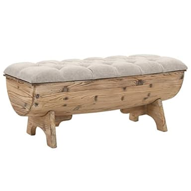 vidaXL Banc de Rangement Bois Massif et Tissu 103x51x44 cm Banquette Maison