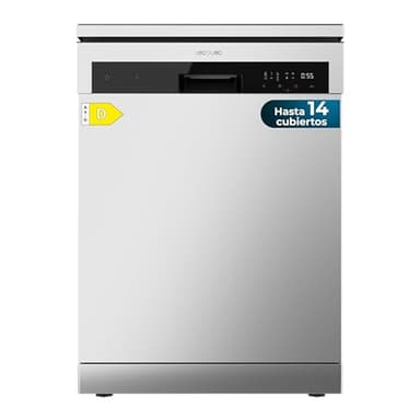 Cecotec Lave-vaisselle Indépendant de 60 cm Bolero Aguazero 6200 Inox D. 14 Couverts, 6 Programmes avec Dual Zone Wash, Dry+, Turbo Dry+, Demi-Charge, Départ Différé