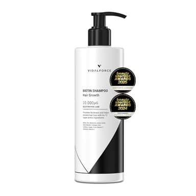 Shampoo Biotine 10000 mcg Prix du Meilleur Shampooing Traitement Anti-chute 2024/2025 avec Zinc, Saw Palmetto, Fer et Caféine I Shampooing Sans Sulfates, Sans Parabènes, Ni Silicones. XXL 400 ml