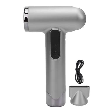 Sèche-Cheveux Sans Fil Professionnel 100000Rpm 15000Mah Usb USB Rechargage Coilles Sheurseurs avec Buse pour Femmes Men Kids Home Salon Dortoir Voyage de Camping Plages de Camping (Argent)