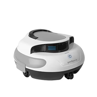 POOLPURE Robot Piscine 120 Min, Autoparking, Double Moteur, Étanche IPX8, LED, sans Fil, Batterie, Idéal pour Piscines Jusqu'à 90 m²