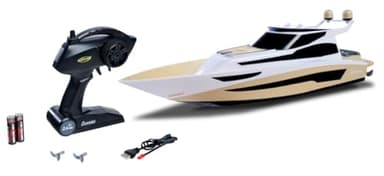 Carson 500108059 RC Yacht Hurikan 2.4G 100% RTR - Bateau télécommandé, Bateau RC, Jouet télécommandé pour Enfants et Adultes, radiocommande Incluse, Beige