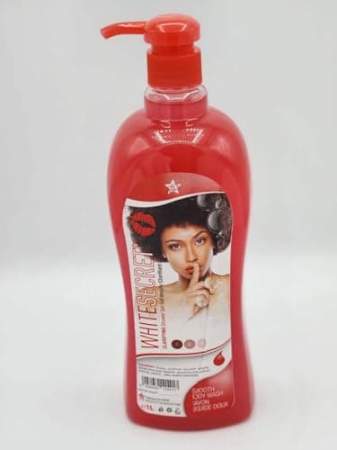 White Secret Gel Douche Corps Clarifiant - Gommant et Éclaircissant, 1L - Soins Visage, Nettoyants - Peau Claire à Moyenne, Tous Types de Peau, Unisexe