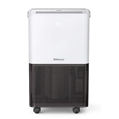SHINCO Déshumidificateur d'air Silencieux 10L/Jour, Pour Max 15㎡, Fonction de déshumidification, Purification, Sèchage du linge, Minuterie 24h, Réservoir d'eau Transparent, Facile à contrôler