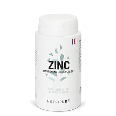 Nutripure | Zinc Bisglycinate 15 mg Haute Qualité ALBION® | Haute Absorption | Antioxydant, Renfort Système Immunitaire, Haute Biodisponibilité | 90 Gélules Végétales | Vegan | Made in France