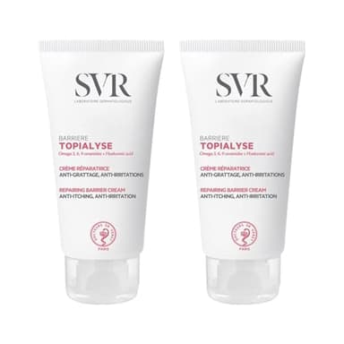 Topialyse Crème Barrière – Soin Réparateur Anti-Grattage & Anti-Irritations – Visage, Corps & Mains – Peaux Sensibles à Tendance Atopique – Résiste à l’Eau – Made in France – Lot de 2x50ml