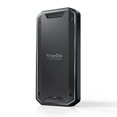 SanDisk Professional 4 To PRO-G40 SSD, jusqu'à 3000 MB/s, Disque SSD portable Thunderbolt 3 (40Gbps), USB-C (10Gbps), Ultra-robuste avec un indice IP68 pour la résistance à l'eau et à la poussière