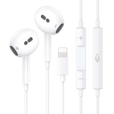 Écouteurs Filaires iPhone [Certifiés MFi] Écouteurs Intra-Auriculaires avec Micro et Contrôle du Volume, Casque Antibruit Stéréo HiFi, Compatible avec iPhone 14 Pro/14 Plus/14/13/12/11/Max/SE/XR/XS/X
