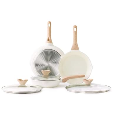 Kordisen Set de Poele Ceramique Induction 20/24/28cm, Poêle à Frire Antiadhésive avec Couvercle, Saine et Non Toxique, Sans PFOA et PFAS