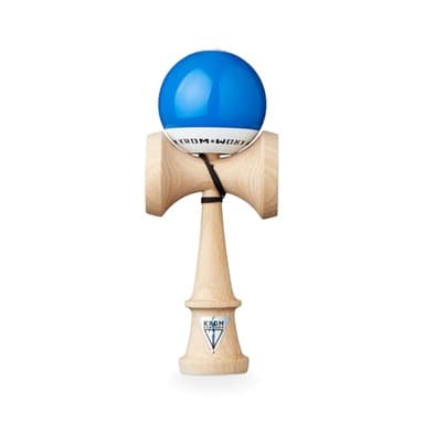 KROM - Kendama Pro Pop LOL Bleu Foncé - Bilboquet Japonais - Jouet en Bois pour Adulte et Enfant - Pack : Ficelle de Rechange + Stickers offerts