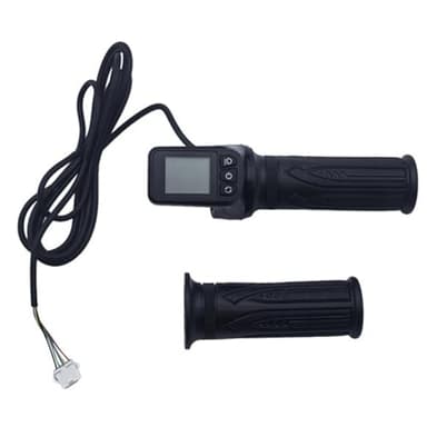 FACAIIO Trottinette électrique 2 en 1 pour vélo électrique avec écran LCD - Avec poignée rotative - Accélérateur de vitesse pour guidon de 22,2 mm - Noir