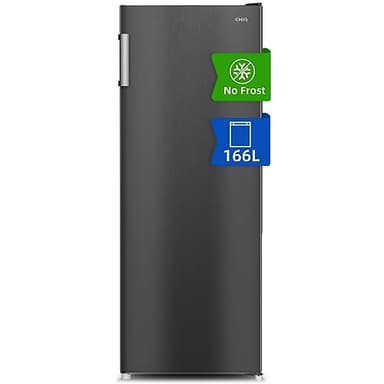 CHiQ congélateur armoire FSD166NE4E 166L noir Acier inoxydable, portes réversibles, 42 db, 12 ans de garantie sur le compresseur