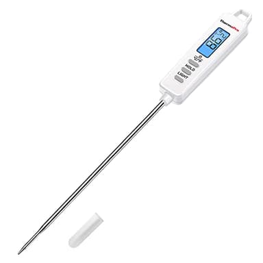 ThermoPro TP01SW Thermometre Cuisine à Lecture Instantané avec Longue Sonde de Cuisson Thermometre Patisserie Numérique pour Boissons Chaudes Termometre Cuison avec Écran LCD avec Rétroéclairage