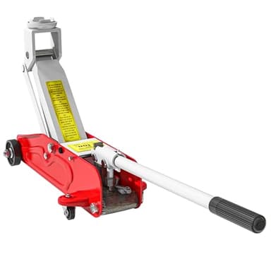 HOMCOM Cric hydraulique à Profil Bas en Acier Robuste, capacité de Levage de 12 à 30 cm, Charge maximale 2000 kg, Rouge