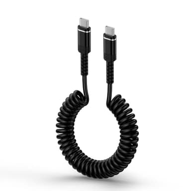Câble USB C vers USB C Spiralé, [0.4M-1.8M] Type C Chargeur Rapide Rétractable Android Auto pour Samsung Galaxy S25 S24 Ultra S23 FE S22 S21 A56 A55 5G A54 A35 A34 A25 A17 A16 A15 A05s iPhone 17 16 15