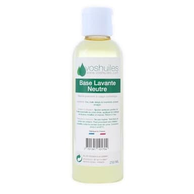 VOSHUILES - Base Lavante Neutre - Produit de Soin Corporel Parfum Neutre 250ml - Nettoyant Doux pour Peau Sensible - Formule Naturelle et Hydratante - 250ml