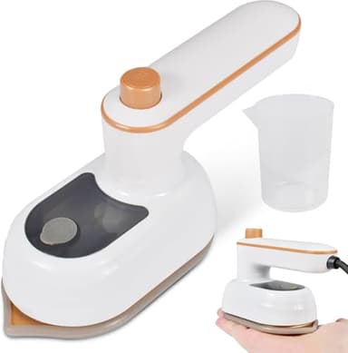 Mini fer a Repasser Couture, Mini fer à Repasser de Voyage Portable, 180 Degrés Pliable Mini Fer à Vapeur, Machine à Repasser pour Voyage à Domicile, Technologie de Chauffage PTC 20s (blanc)