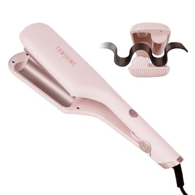 TANSHINE Boucleur a Cheveux, 32mm Mermaid Beach Waver, Fer à Friser Boucler Wavy Avec 5 Températures Réglables, Anti-échaudage pour Les Vagues Profondes Larges,Rose