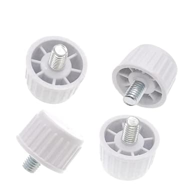 NUHFUFA Lot de 4 patins ronds modernes en polyuréthane pour nivellement de réfrigérateur et congélateur, vis de stabilisation (millimètre)