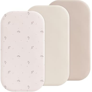 Susurration Lot de 3 Draps Housses Cododo 50 x 90cm Microfibre Respirants Élastique Bébé pour Poussette lit d'appoint lit de Bébé (Fleur d'oranger)
